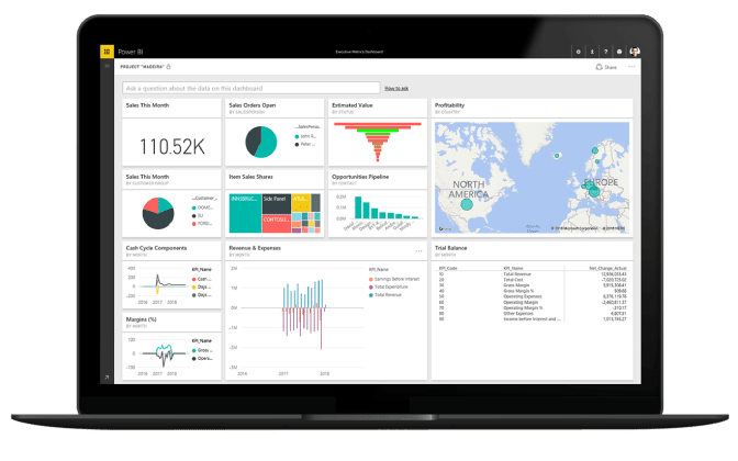 power platform power bi laptop screenshot