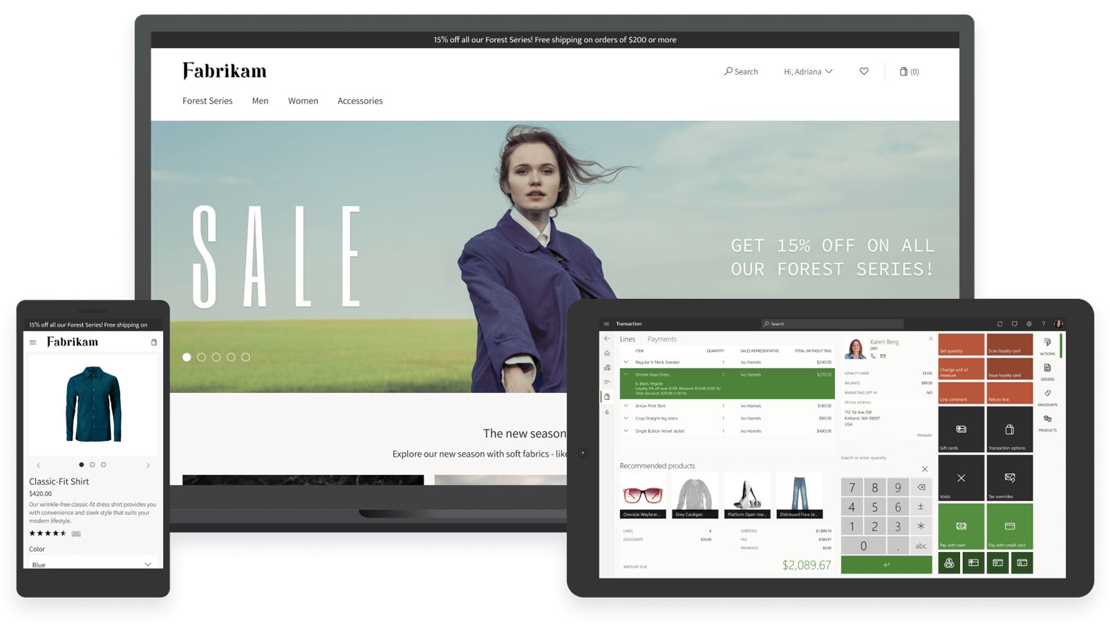 microsoft dynamics 365 commerce cross channel screenshots