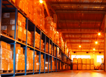 Interior view of a warehouse