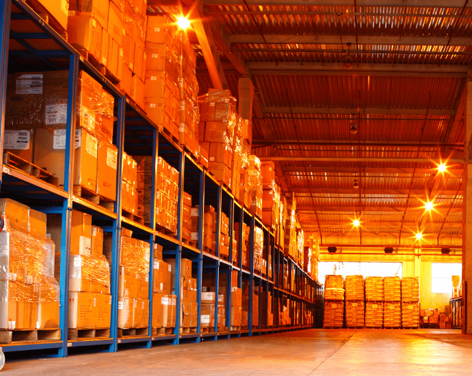 Interior view of a warehouse