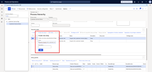 A screenshot of the security governance workspace in Dynamics 365.